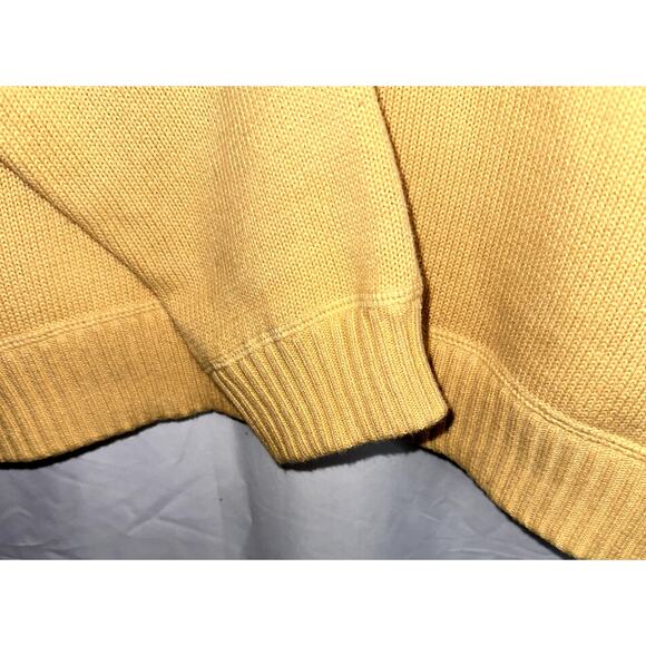 Eddie Bauer Mens Size XL Yellow Crew Neck Pullover Tight Knit Sweater - Picture 3 of 8